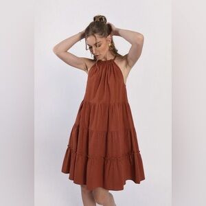 Molly Bracken high neck tiered dress